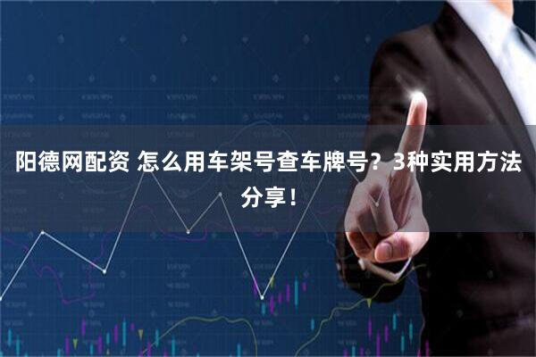 阳德网配资 怎么用车架号查车牌号?3种实用方法分享!