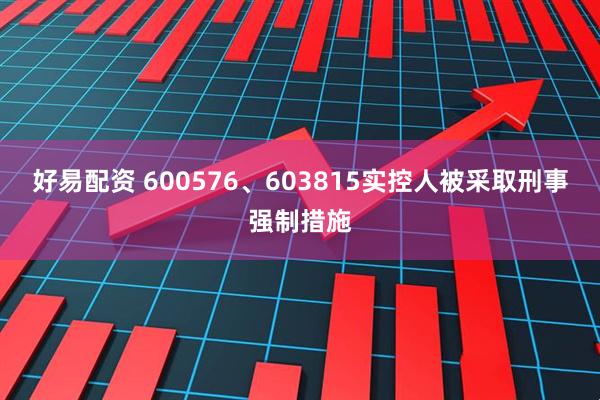好易配资 600576、603815实控人被采取刑事强制措施